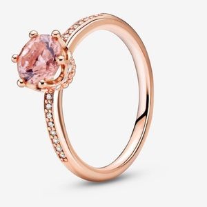 Pandora Pink Sparkling Crown Solitaire Ring
